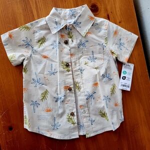 Child of Mine 3-6m Tropical Print Button Down Shirt